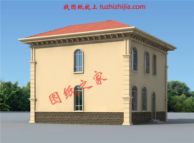 經(jīng)濟實用型二層農(nóng)村小別墅設(shè)計圖，造價25萬內(nèi)，外觀看起來時尚