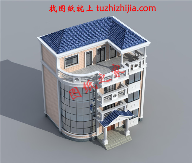 小平米四層自建房屋設(shè)計(jì)圖紙，戶型簡(jiǎn)單實(shí)用，占地80平方米