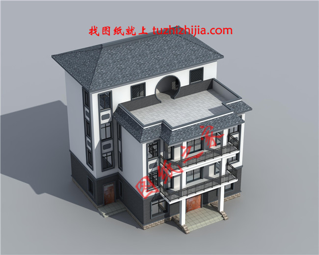 古典韻味的四層房屋設(shè)計(jì)圖，占地140平米左右，這樣的外觀配上紅木家具豈不美哉