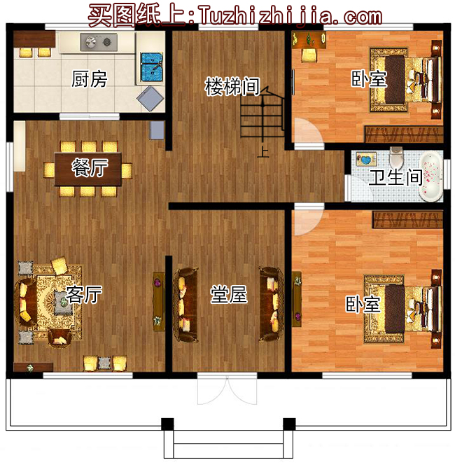 鄉(xiāng)村二層別墅設(shè)計圖，含外觀效果圖，設(shè)計師推薦