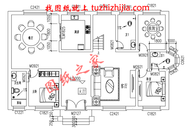簡約大氣170平米二層別墅設(shè)計(jì)圖，戶型布局經(jīng)典、實(shí)用，二樓空間利用率高，布局巧妙