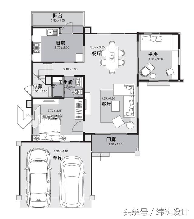 占地僅100平現(xiàn)代二層小別墅圖，地雖小，布局卻很合理