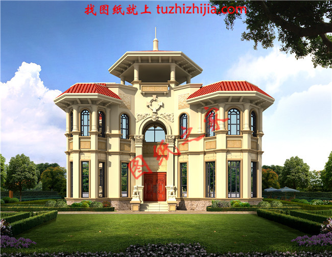 最新二層小別墅圖紙，別墅設(shè)計(jì)圖紙，占地160平米，客廳中空