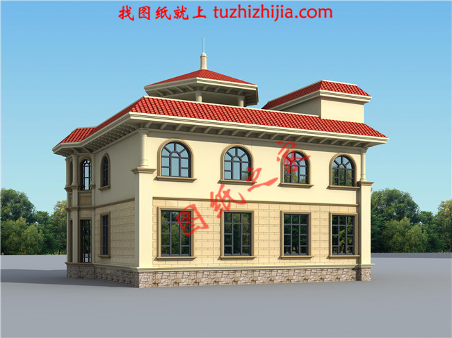 最新二層小別墅圖紙，別墅設(shè)計(jì)圖紙，占地160平米，客廳中空