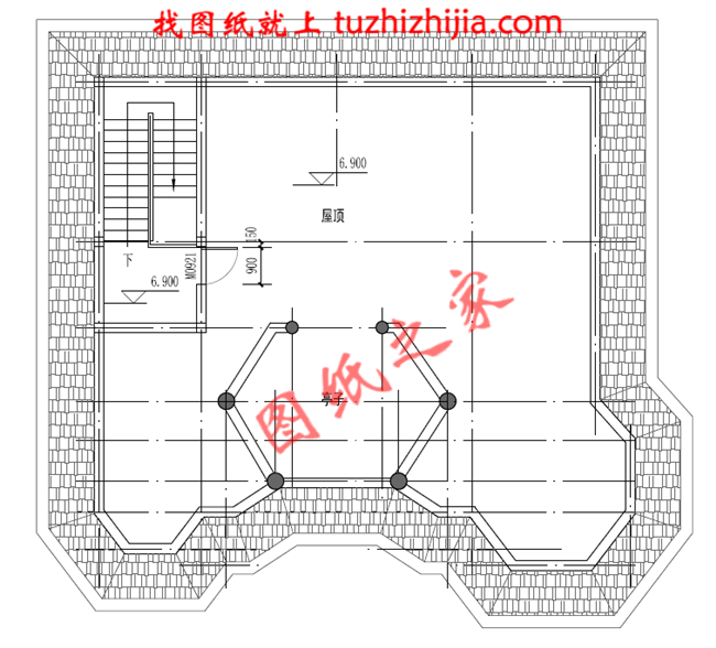 最新二層小別墅圖紙，別墅設(shè)計(jì)圖紙，占地160平米，客廳中空
