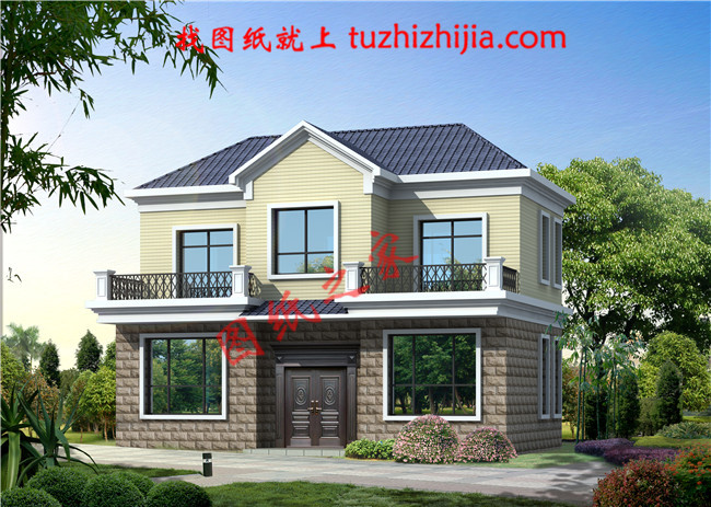 經(jīng)濟(jì)實(shí)用新農(nóng)村二層房屋設(shè)計(jì)圖紙，占地80平米，造價(jià)15萬左右