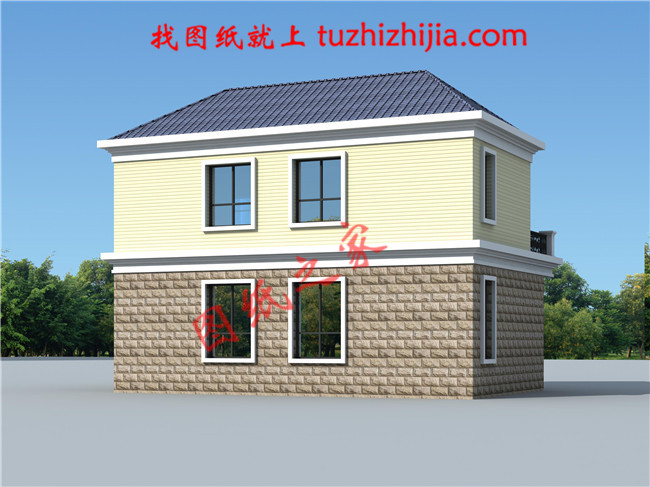 經(jīng)濟(jì)實(shí)用新農(nóng)村二層房屋設(shè)計(jì)圖紙，占地80平米，造價(jià)15萬左右