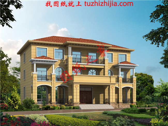 大氣、簡約三層雙拼別墅設(shè)計圖，適合和父母同住，既相互關(guān)照又相互獨立