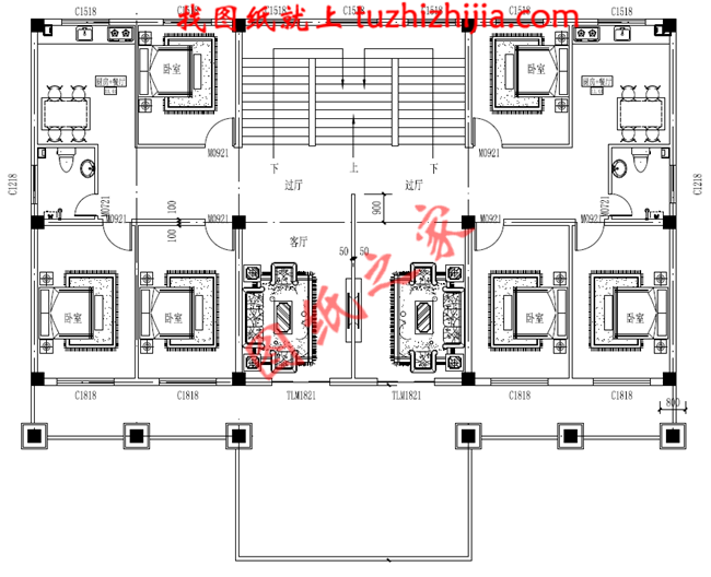 大氣、簡約三層雙拼別墅設(shè)計圖，適合和父母同住，既相互關(guān)照又相互獨立