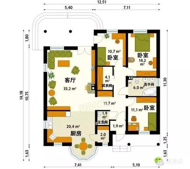 2套美式一層別墅圖，顏值高，人見人愛