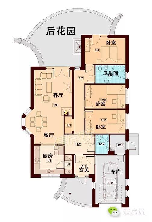 2套美式一層別墅圖，顏值高，人見人愛