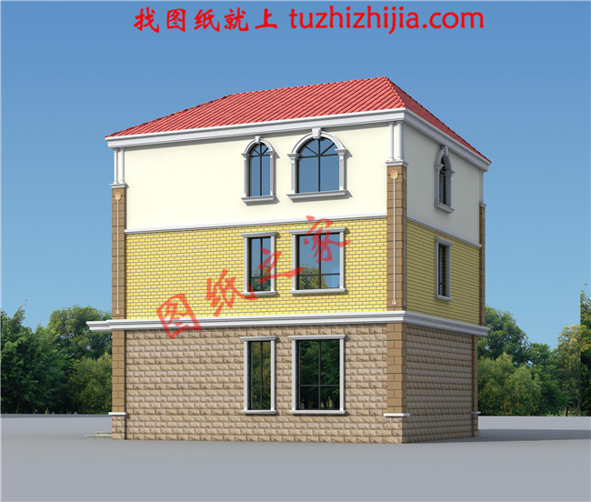 三層農(nóng)村小別墅設(shè)計(jì)圖，一層帶商鋪，占地110平米，經(jīng)濟(jì)實(shí)用