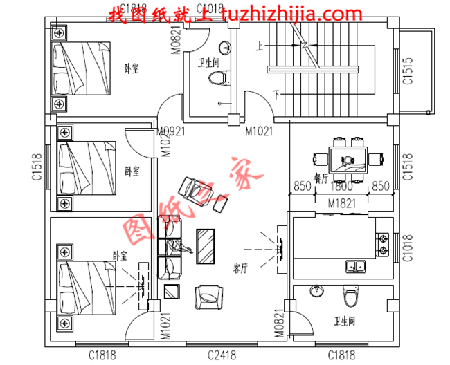 三層農(nóng)村小別墅設(shè)計(jì)圖，一層帶商鋪，占地110平米，經(jīng)濟(jì)實(shí)用
