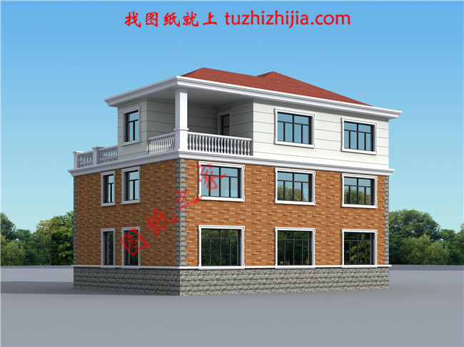 三層新農(nóng)村房屋設(shè)計(jì)圖，占地150平米，帶露臺，多臥室戶型