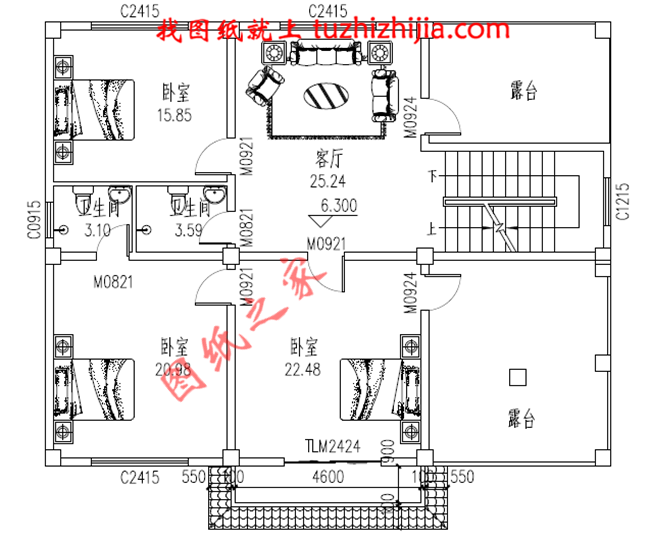 三層新農(nóng)村房屋設(shè)計(jì)圖，占地150平米，帶露臺，多臥室戶型