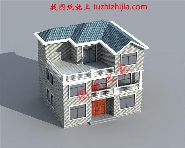 簡單質(zhì)樸三層新農(nóng)村小別墅設(shè)計(jì)圖紙，別墅圖片，戶型簡單合理實(shí)用，占地120平米