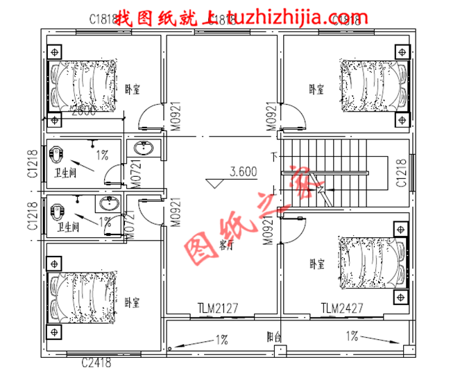 簡單質(zhì)樸三層新農(nóng)村小別墅設(shè)計(jì)圖紙，別墅圖片，戶型簡單合理實(shí)用，占地120平米