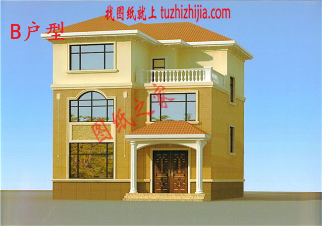 小戶型農(nóng)村三層房屋設(shè)計(jì)圖，占地120平米，布局非常合理，外表典雅華美