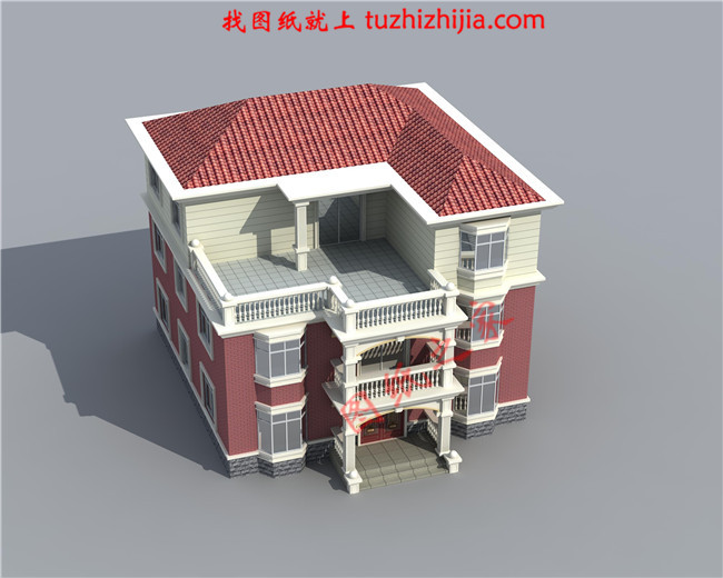 舒適大方三層房屋設(shè)計(jì)圖紙及圖片，占地150平米，布局合理，臥室多