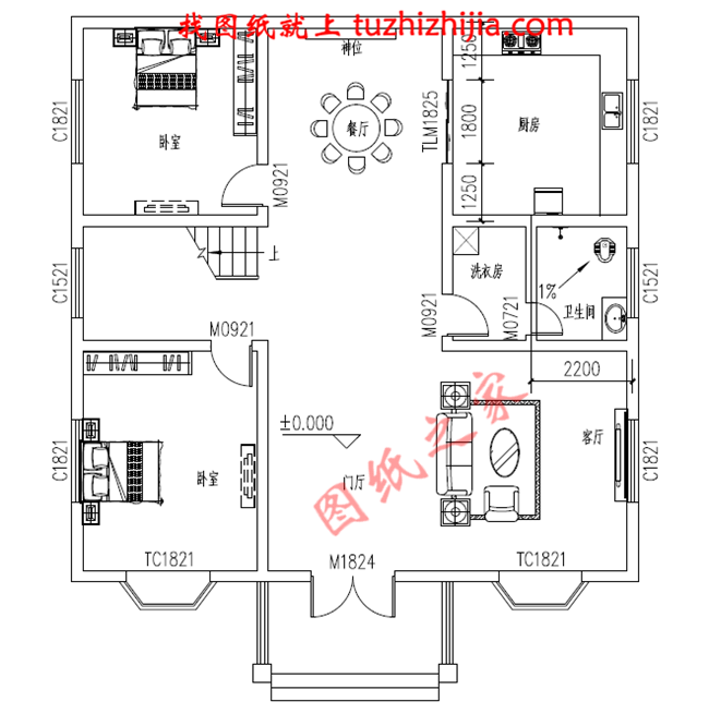 舒適大方三層房屋設(shè)計(jì)圖紙及圖片，占地150平米，布局合理，臥室多