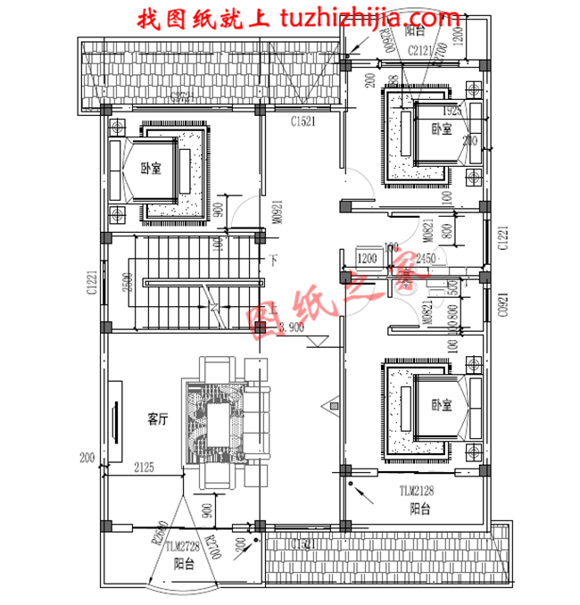 漂亮實用三層新農(nóng)村小別墅設計圖紙，占地150平米，帶露臺，從哪個方向看都很好看