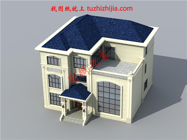 復(fù)式三層別墅設(shè)計圖片及全套圖紙，客廳中空，外觀為歐式建筑的風(fēng)格，高端大氣