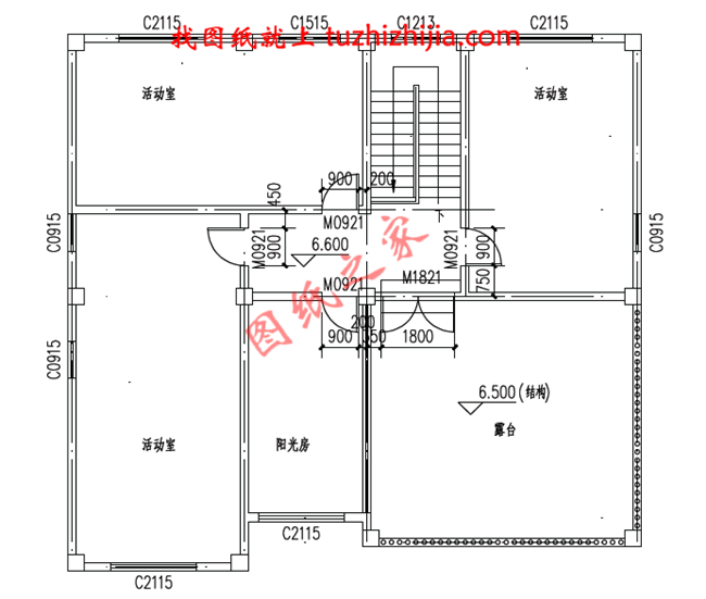 復(fù)式三層別墅設(shè)計圖片及全套圖紙，客廳中空，外觀為歐式建筑的風(fēng)格，高端大氣
