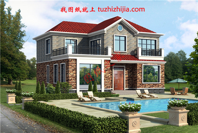 二層半別墅設(shè)計(jì)圖，占地150平米，帶露臺，地中海風(fēng)格，內(nèi)部布局合理