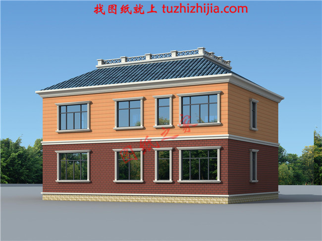 適合農(nóng)村建造的二層房屋設(shè)計圖紙及效果圖，帶悶頂層，占地150平米左右