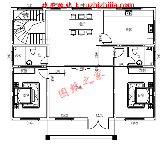 適合農(nóng)村建造的二層房屋設(shè)計圖紙及效果圖，帶悶頂層，占地150平米左右
