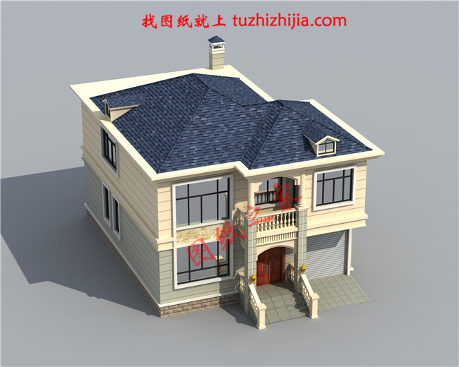 帶車庫簡約二層小別墅房屋設(shè)計圖紙，占地120平米，造價20萬左右