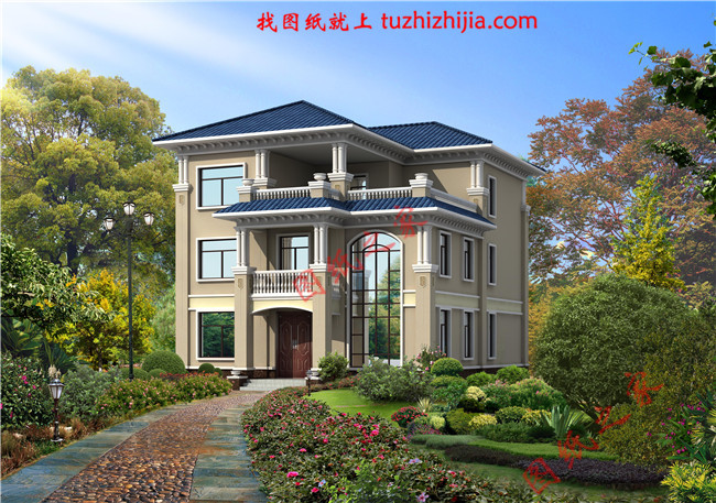 戶型簡單實(shí)用的三層農(nóng)村房屋設(shè)計(jì)圖紙，復(fù)式結(jié)構(gòu)，大面積開窗，增加了采光度又增加了美觀度