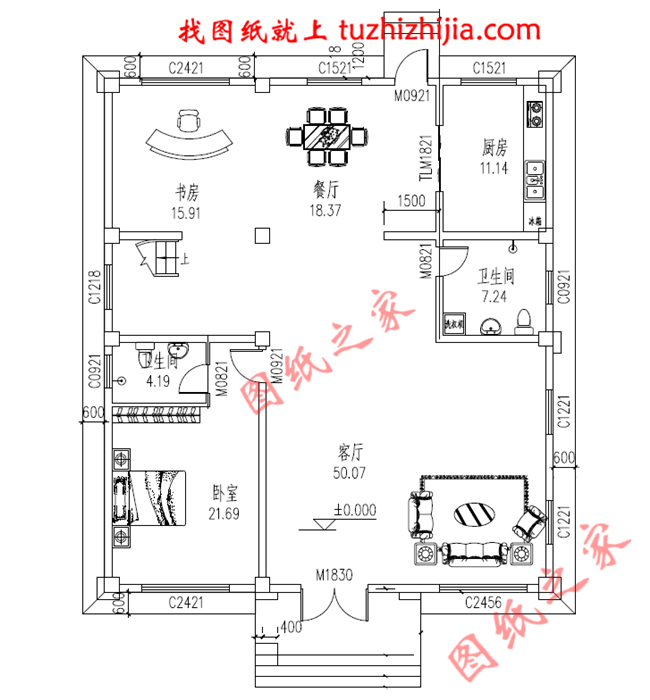 戶型簡單實(shí)用的三層農(nóng)村房屋設(shè)計(jì)圖紙，復(fù)式結(jié)構(gòu)，大面積開窗，增加了采光度又增加了美觀度
