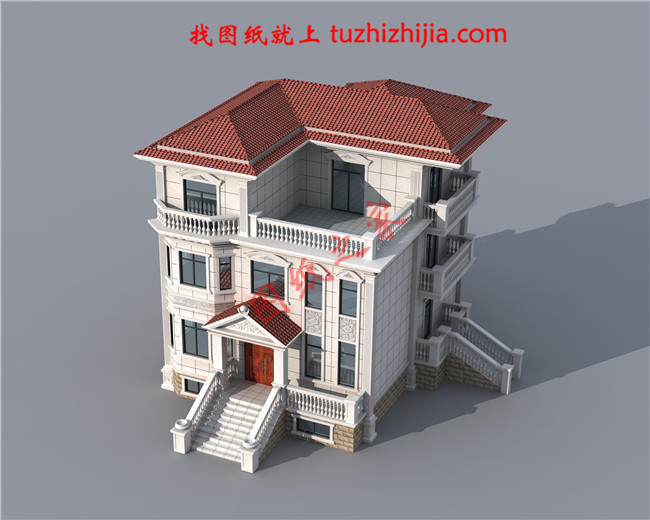 帶地下室新農村三層房屋圖紙，高大上的外觀，內部布局合理，經典的造型