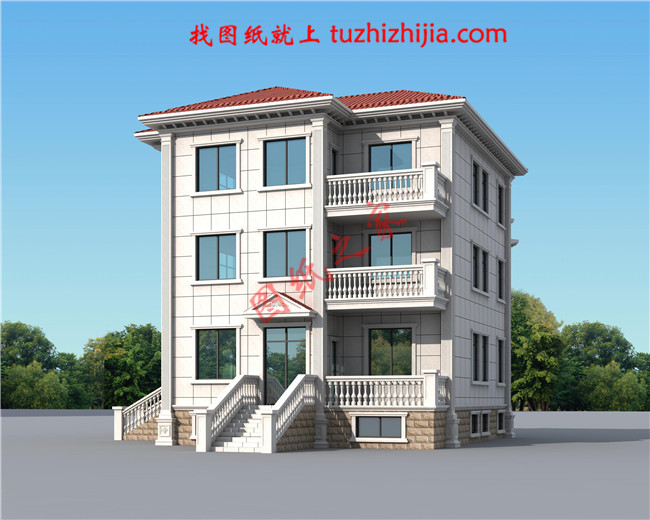 帶地下室新農村三層房屋圖紙，高大上的外觀，內部布局合理，經典的造型