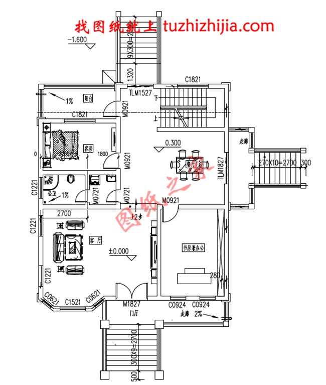 帶地下室新農村三層房屋圖紙，高大上的外觀，內部布局合理，經典的造型