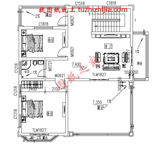 帶地下室新農村三層房屋圖紙，高大上的外觀，內部布局合理，經典的造型