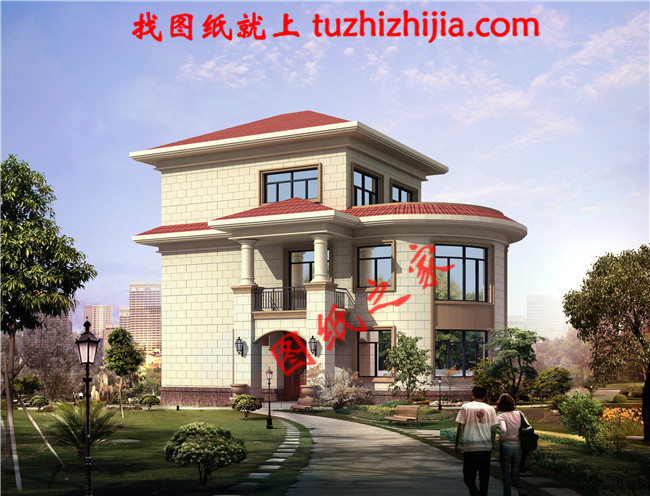 小戶型三層別墅房屋設(shè)計圖紙，占地80多平米，麻雀雖小五臟俱全，布局合理，造價20萬左右