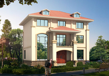 三層復(fù)式結(jié)構(gòu)，客廳中空自建別墅設(shè)計圖紙，客廳開闊