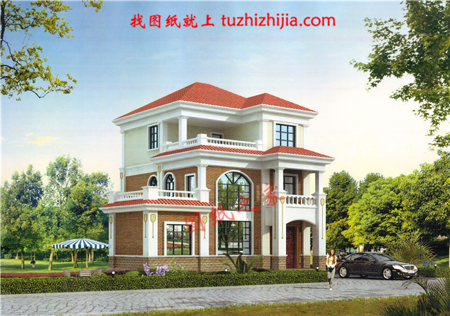 經(jīng)典三層農(nóng)村房屋設(shè)計(jì)圖紙，占地100平米左右，外觀典雅精致，內(nèi)在寬敞舒適