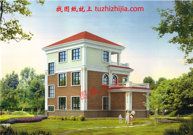 經(jīng)典三層農(nóng)村房屋設(shè)計(jì)圖紙，占地100平米左右，外觀典雅精致，內(nèi)在寬敞舒適