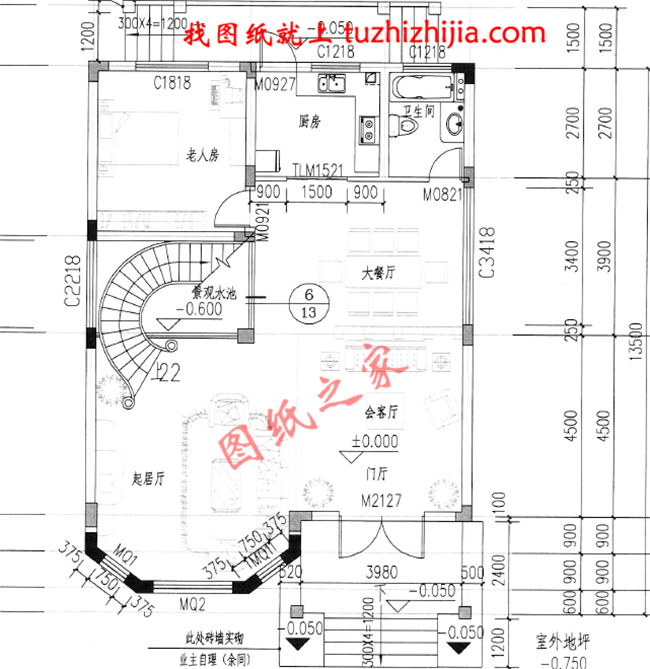 三層新農(nóng)村自建房屋設(shè)計(jì)圖紙，占地120平米左右，此戶型是個(gè)開(kāi)間小，進(jìn)深大的戶型