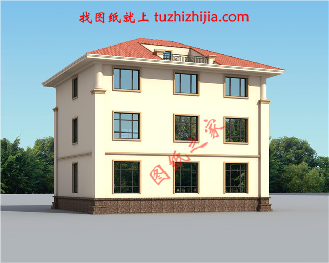 三層自建別墅設(shè)計(jì)圖紙，復(fù)式結(jié)構(gòu)客廳中空極大的增加了客廳的開(kāi)闊度