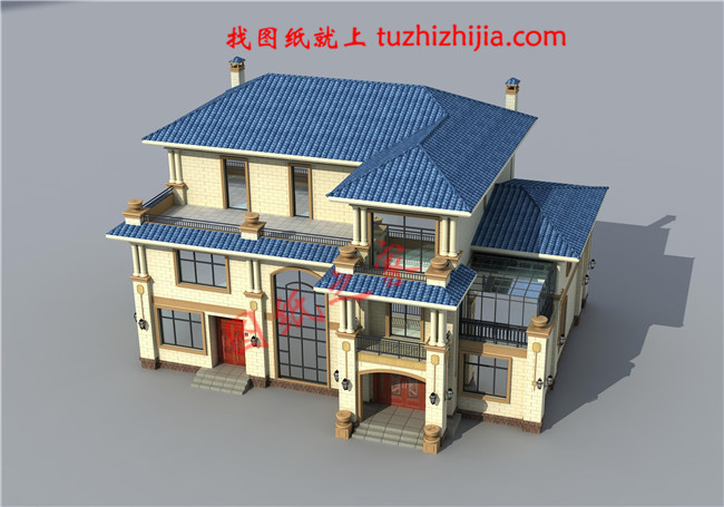 歐式三層別墅設(shè)計(jì)圖紙，本套圖紙為設(shè)計(jì)師新設(shè)計(jì)的作品，包含兩個(gè)相互獨(dú)立的兩個(gè)大小不同的戶型，可以與父母同住