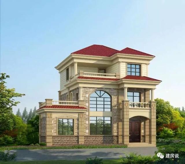 12x9米農(nóng)村三層別墅（附設(shè)計(jì)圖+效果圖），外觀美極了