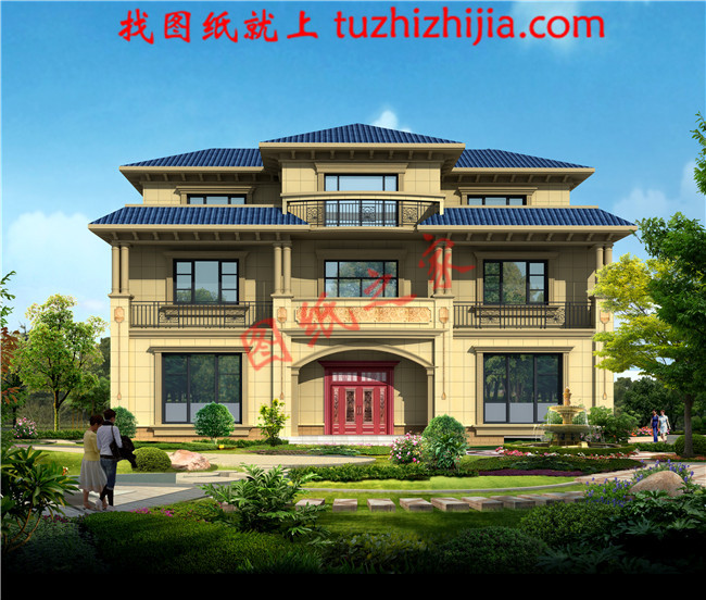 2018最受歡迎的三層農(nóng)村小別墅設(shè)計(jì)圖紙，占地155平方米，外觀大氣磅礴