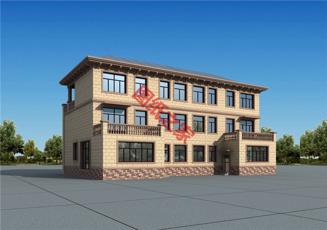 氣派的三層雙拼別墅圖，沒個(gè)百八十萬的不敢建