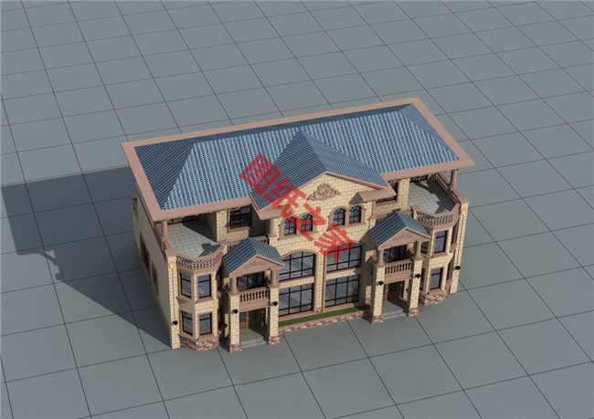 氣派的三層雙拼別墅圖，沒個(gè)百八十萬的不敢建