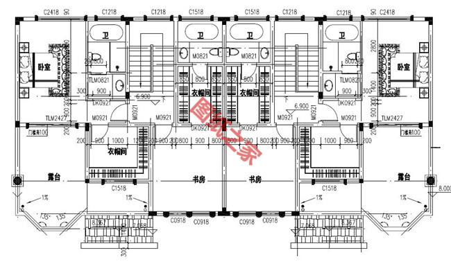 氣派的三層雙拼別墅圖，沒個(gè)百八十萬的不敢建