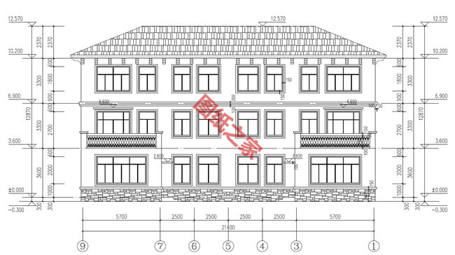 氣派的三層雙拼別墅圖，沒個(gè)百八十萬的不敢建